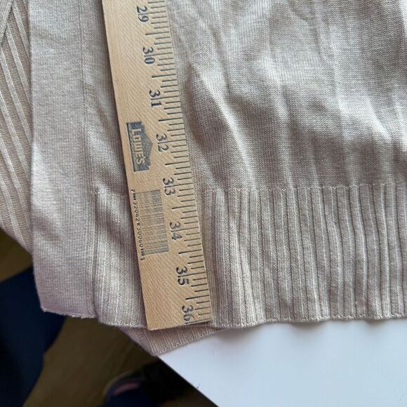 INC International Concepts Ribbed Open Front Long Cardigan Sweater Beige Medium - Picture 7 of 11